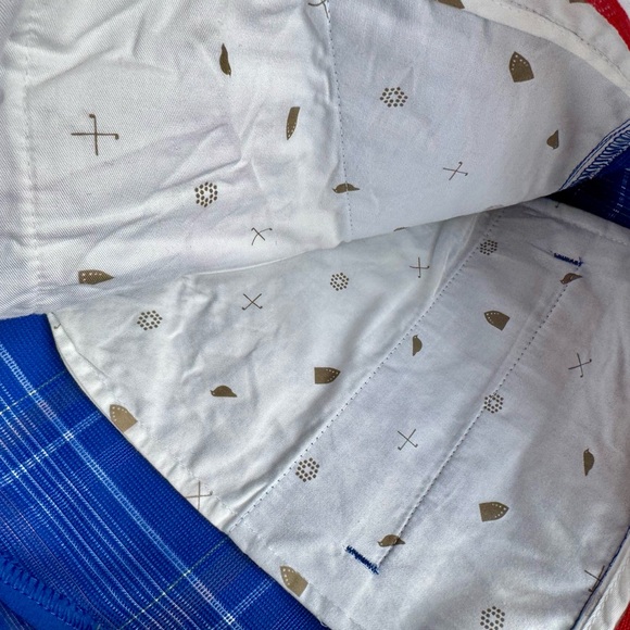 Puma plaid golf shorts royal blue size 38 - Picture 9 of 9